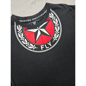 Born Fly Mens X Large T Shirt‎ Black Graphic Star Logo Casual Cotton Tee